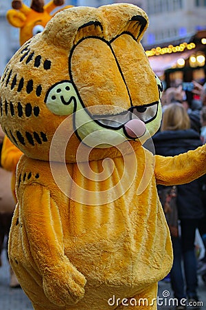 Toon Walkâ€“Mascots Parade-Garfield-Nuremberg 2016 Editorial Stock Photo